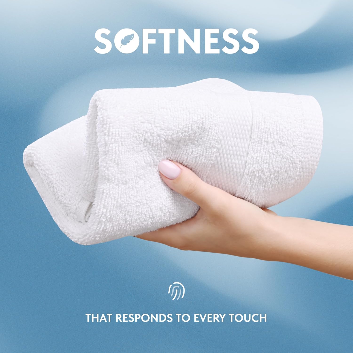Detalle de White Classic Luxury Cotton Washcloths 13x13 Inch, 650 GSM ๐ง
