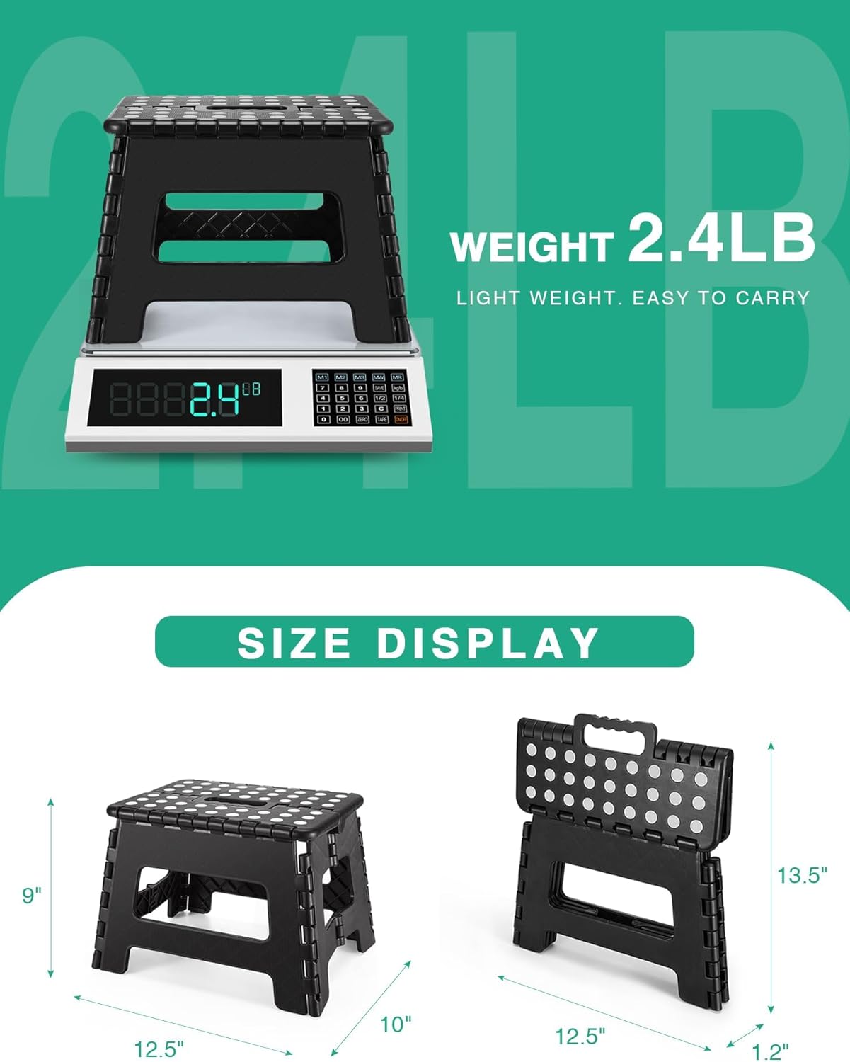 Thumbnail 2 de HEIMWOHL Durable Folding Step Stool 9-inch 🚪