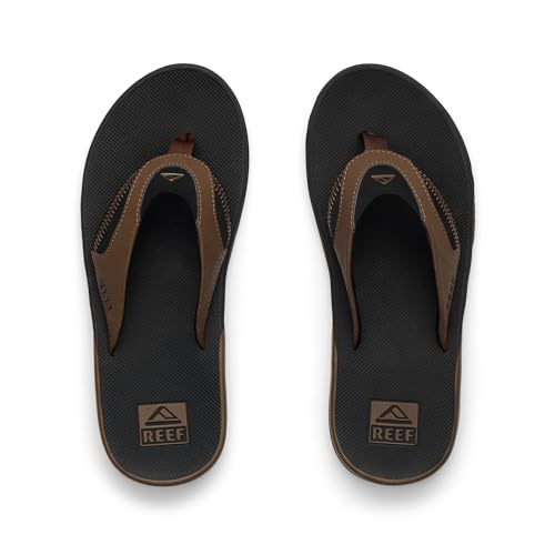 Detalle de Reef Fanning Men's Sandals (Black and Tan, UK 10) – Practical warmth with a cheeky bottle opener