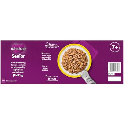 Detalle de Whiskas Senior 7+ Wet Cat Food in Jelly – Poultry Feasts (40 x 85g)