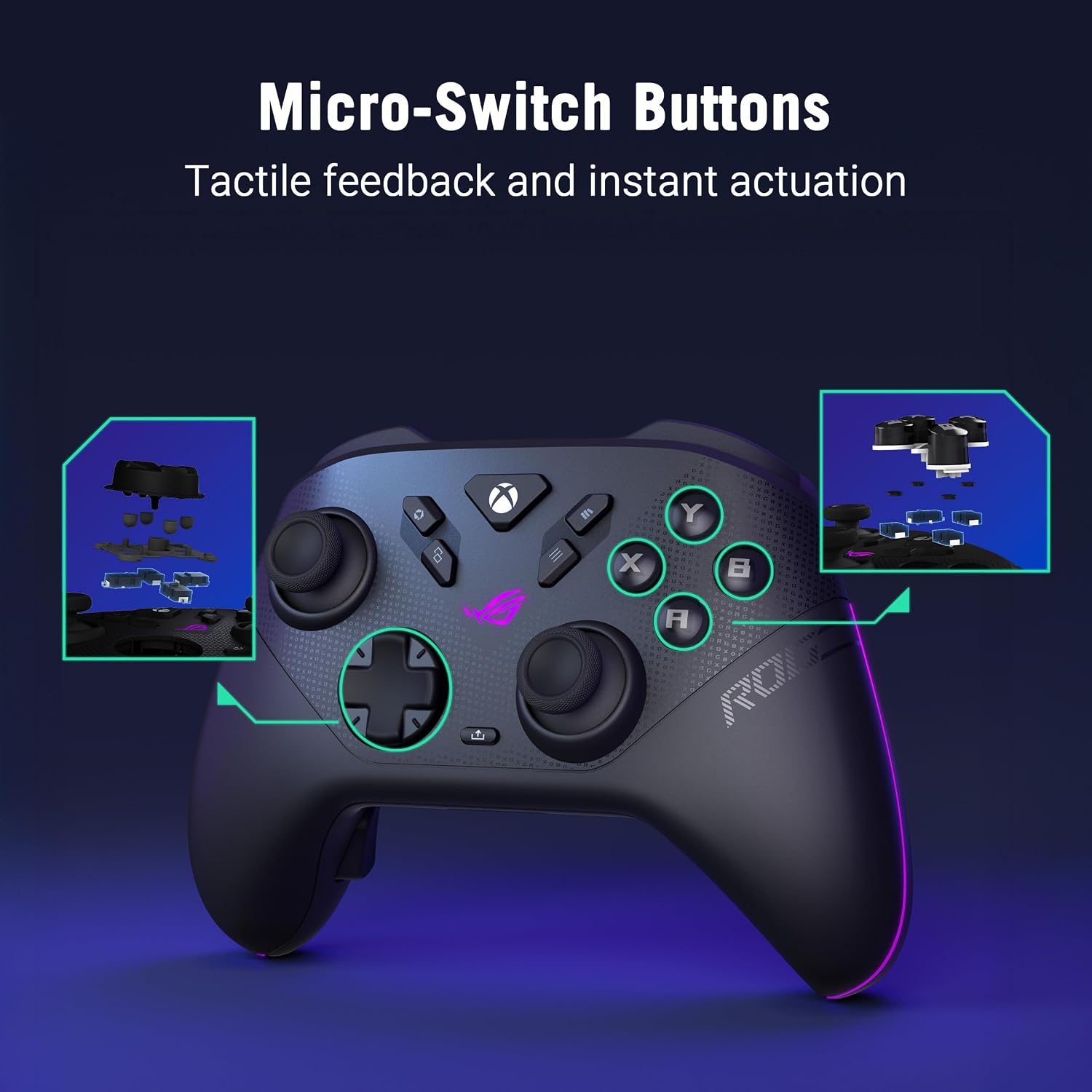 Detalle 2 de ASUS ROG Raikiri II Xbox Wireless Gaming Controller for Xbox Series X|S, PC, and ROG Ally