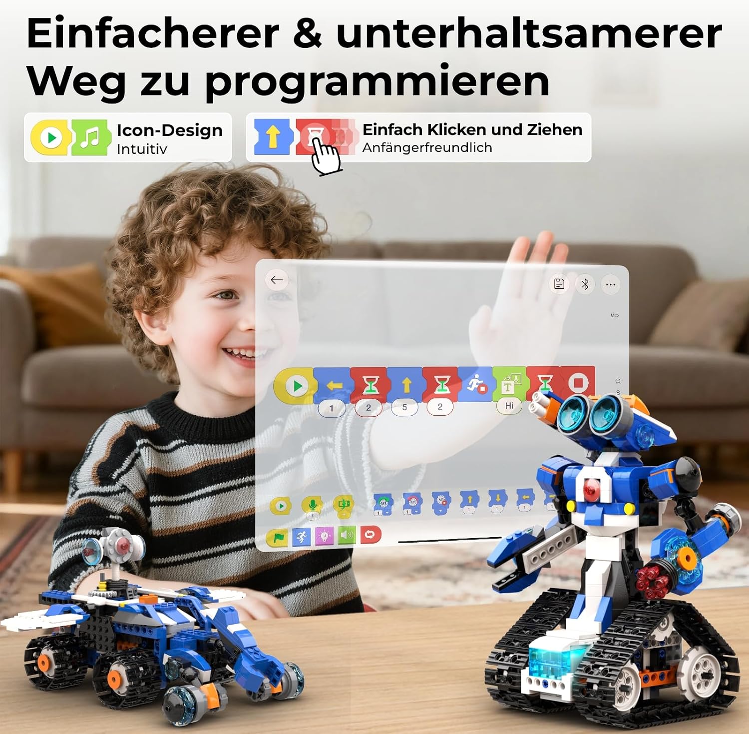 Thumbnail 1 de Apitor Robot J 480 Teile Programmierrobot für Kinder ab 7