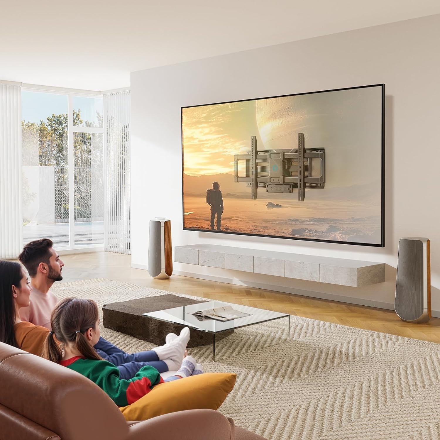 Thumbnail 6 de Pipishell PILF19 Full Motion TV Wall Mount with Power Strip, 42–90-Inch TVs