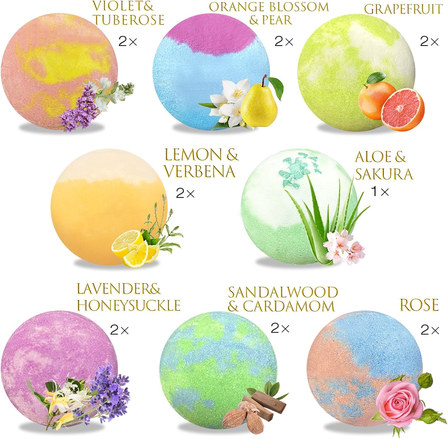Detalle de Bath Bombs for Women Gift Set: 15 Handmade Bubble Bathbombs with Shea & Cocoa Butter