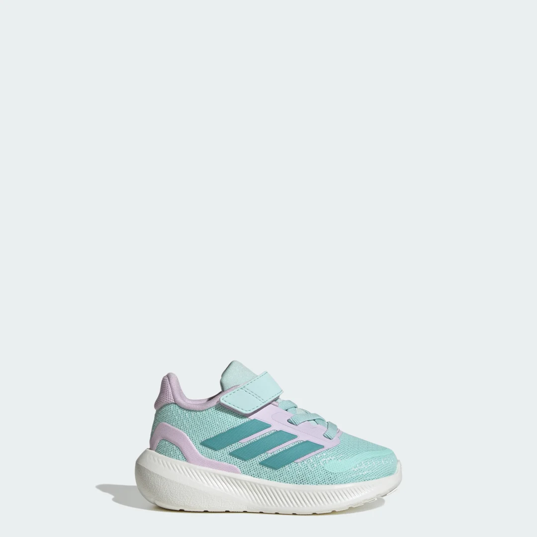 Detalle de Zapatilla Runfalcon 5 Kids de Adidas: comodidad y color turquesa para peques
