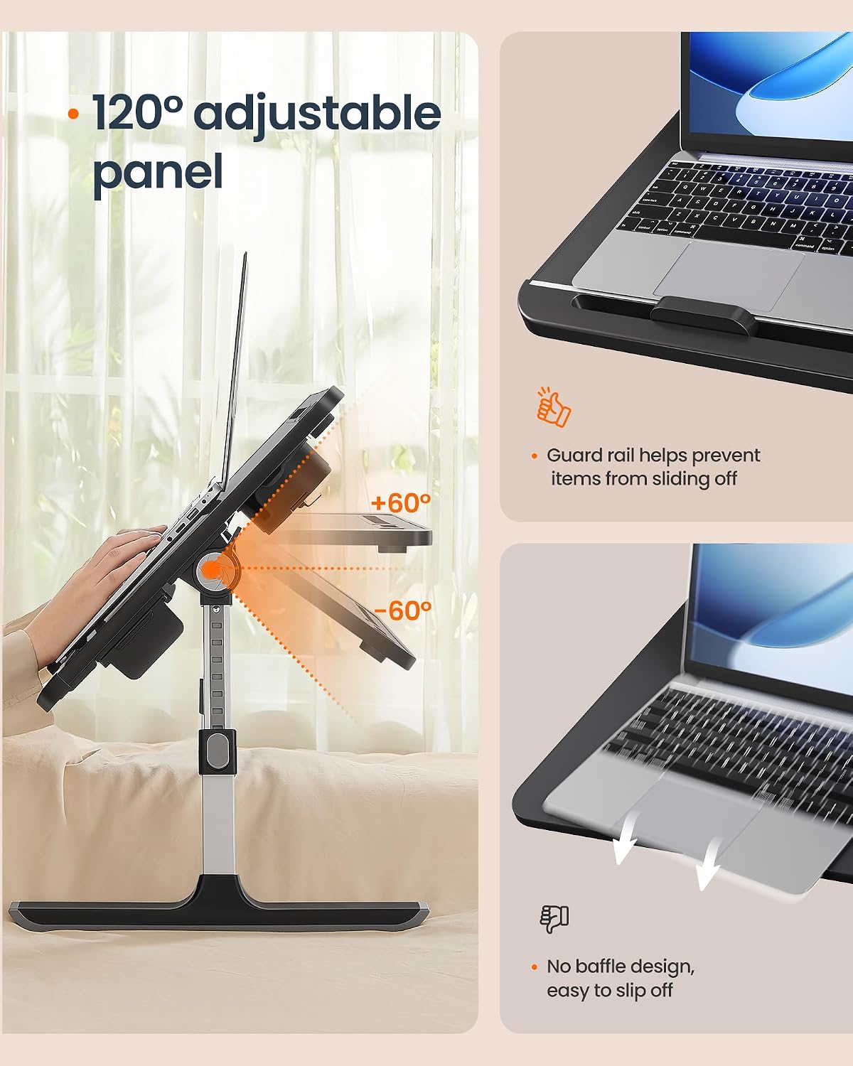 Detalle de SONGMICS HOME Adjustable Laptop Desk, 55.1 lb Capacity