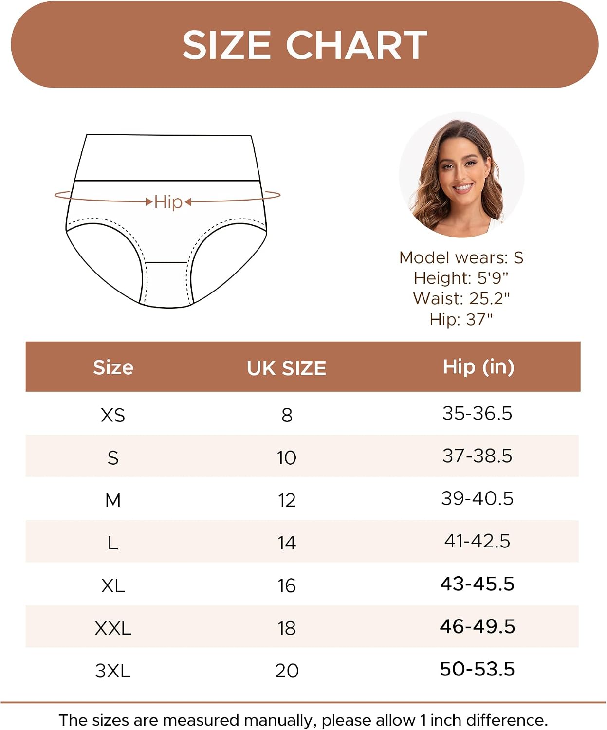 Thumbnail 5 de INNERSY Women’s High Waisted Knickers (Stretch Cotton) – Full Briefs, Pack of 5