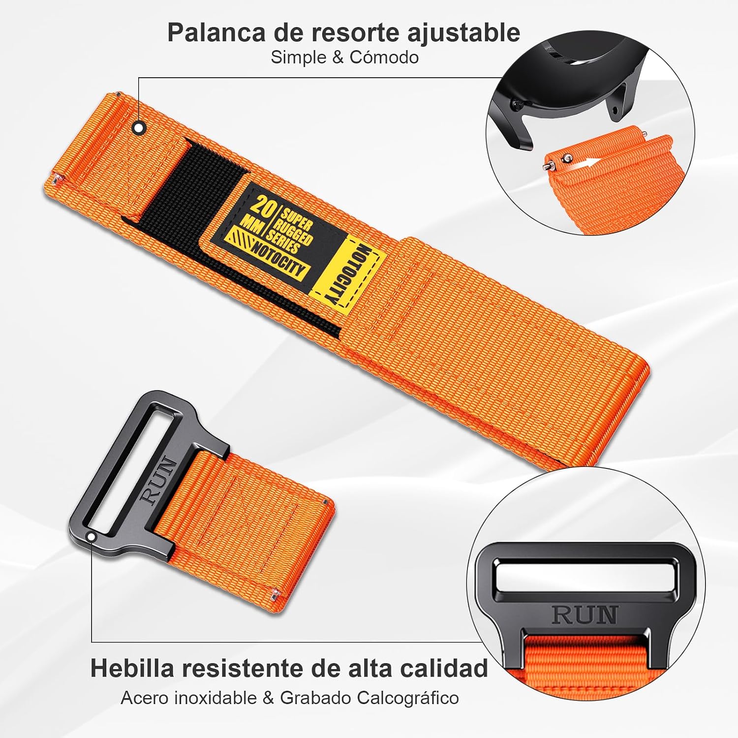 Detalle de Correa nylon 20 mm para Galaxy Watch