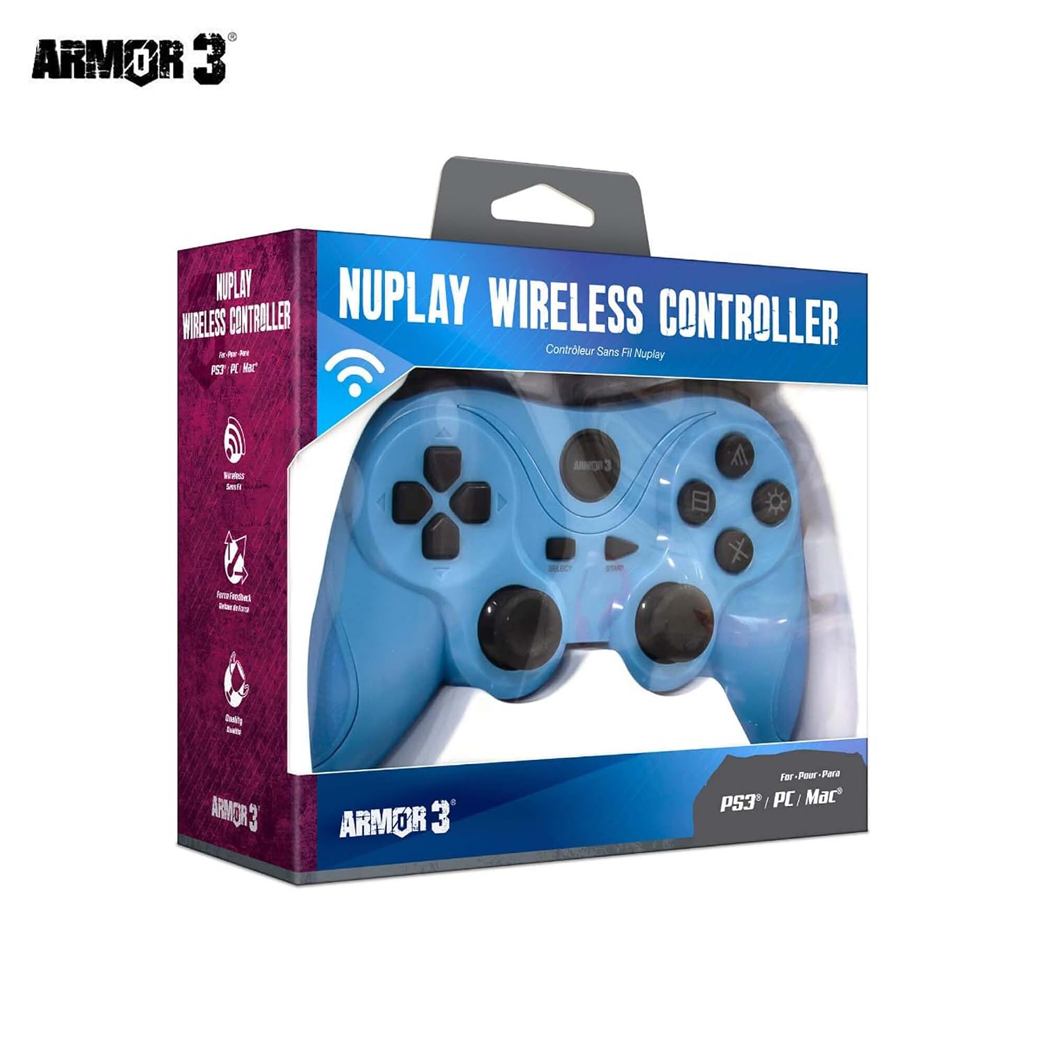 Thumbnail 1 de Armor3 Nuplay Wireless Game Controller for PS3 (Light Blue)