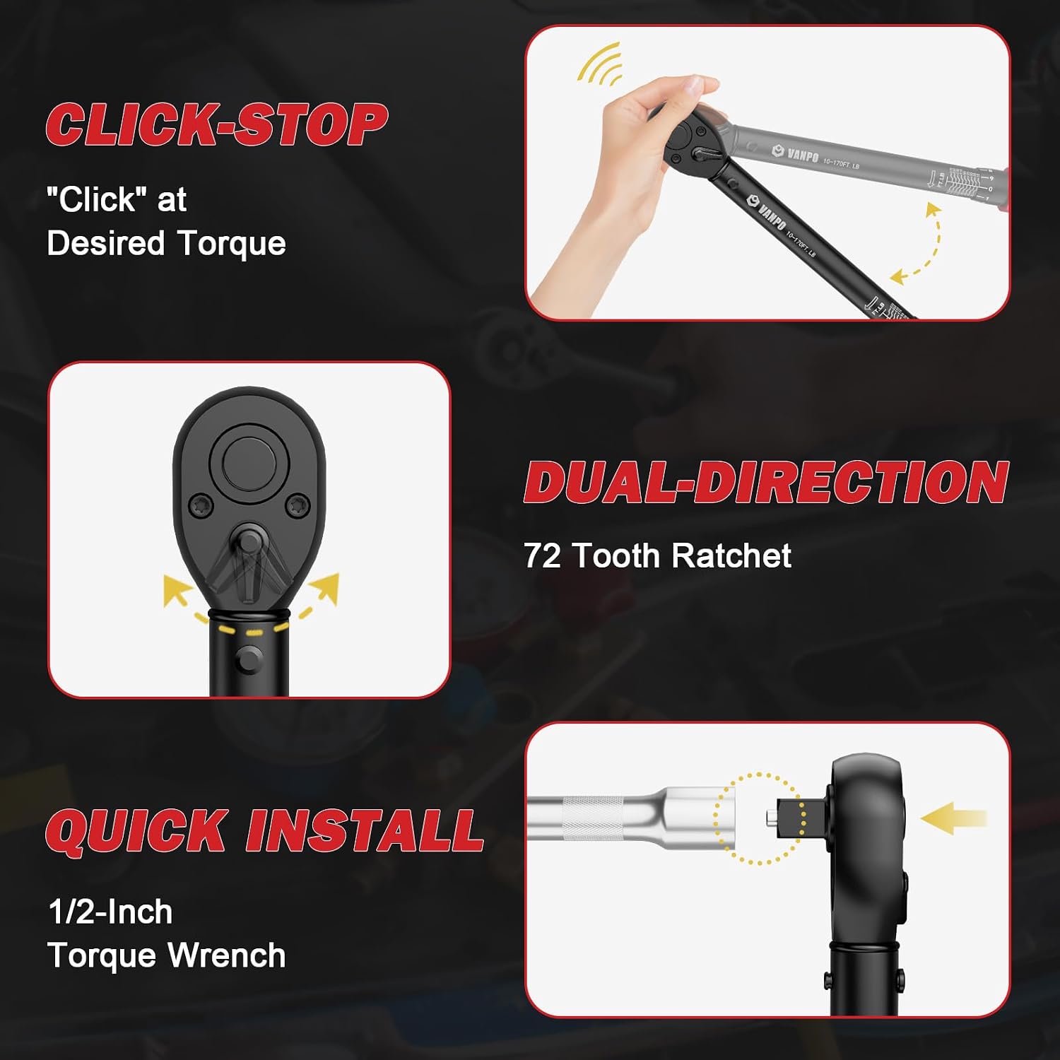Detalle de VANPO 1/2-Inch Drive Torque Wrench
