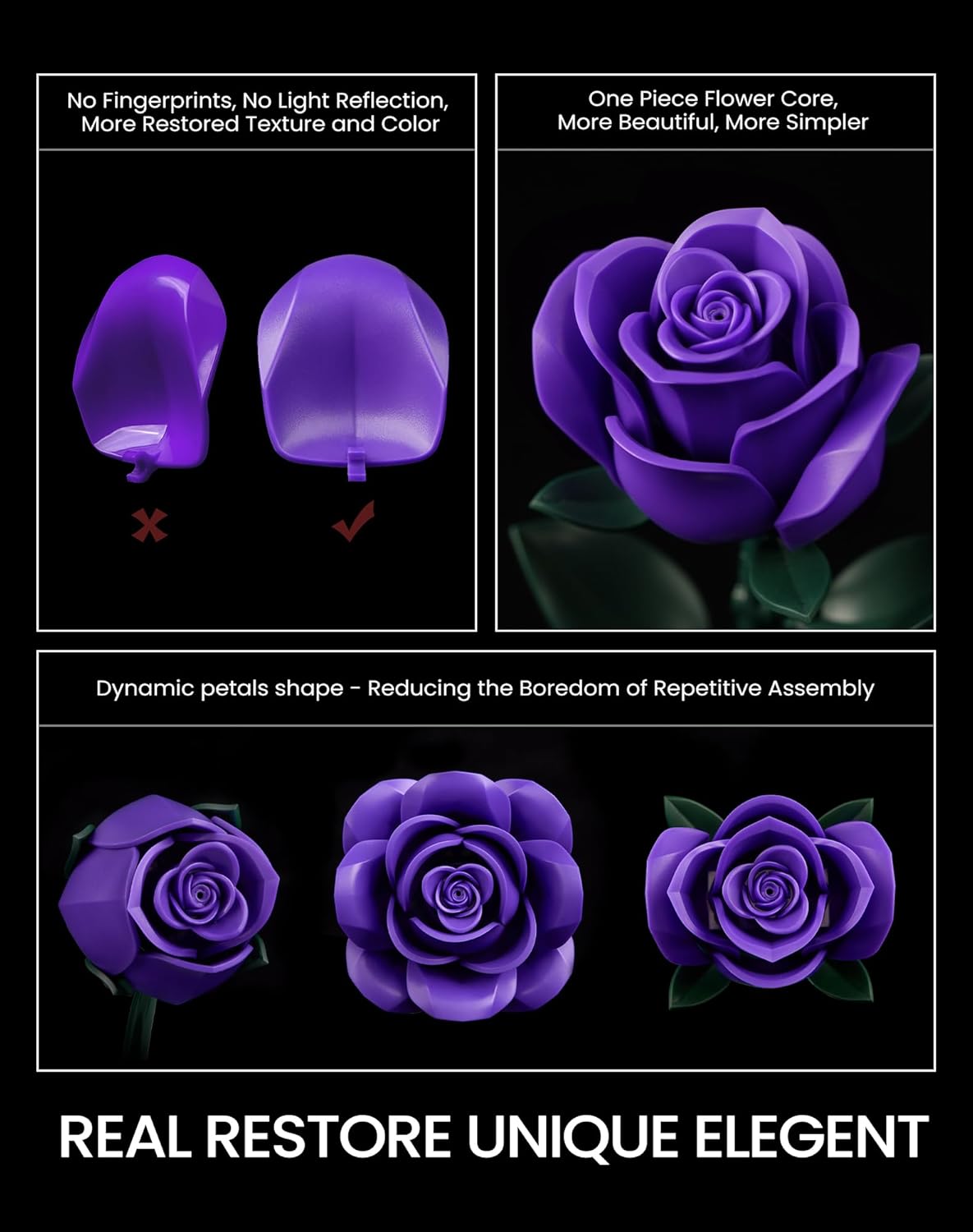 Thumbnail 2 de Millionspring Lila Rosenstrauß-Bauset mit 12 künstlichen Rosen – DIY-Geschenk für Valentinstag & besondere Anlässe