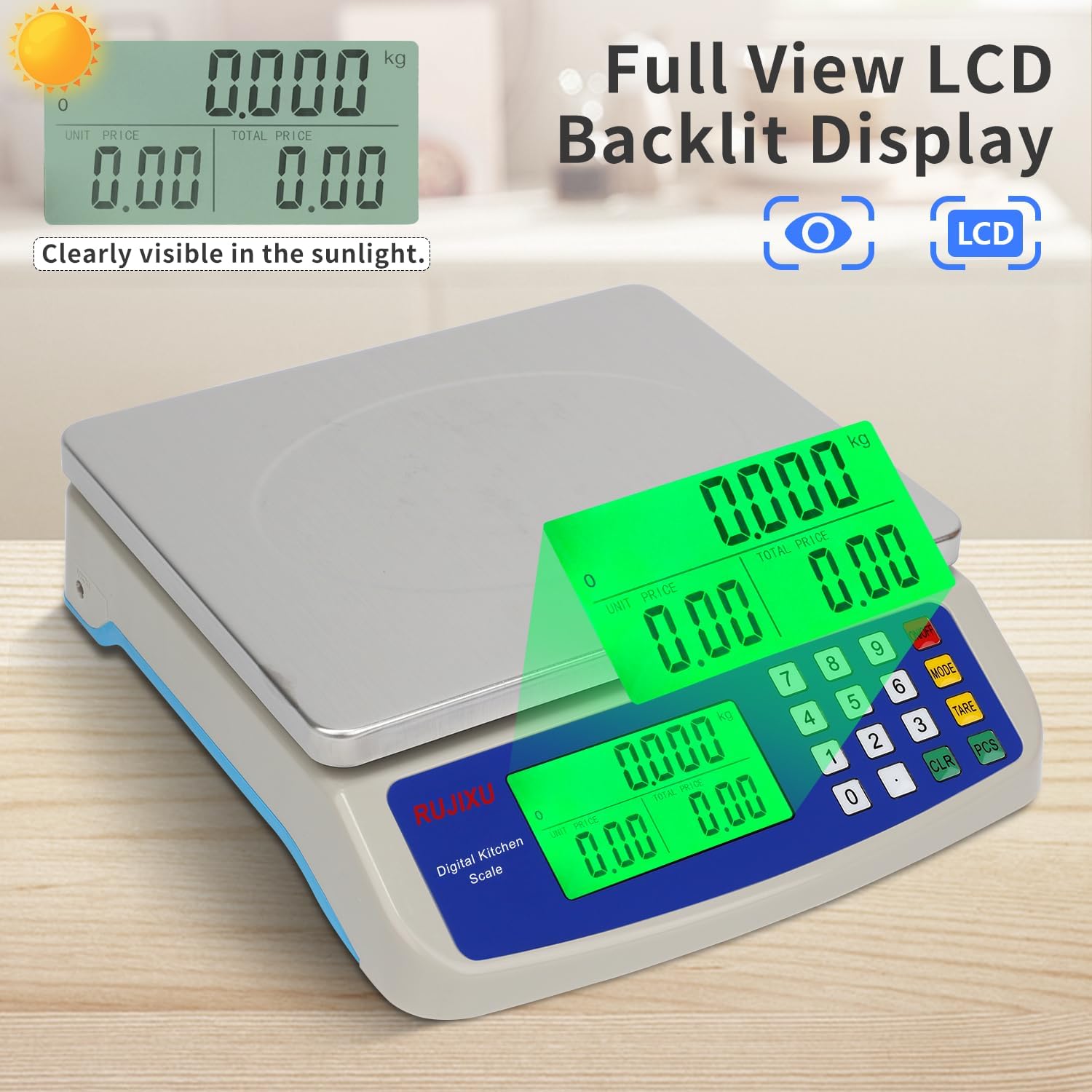 Detalle 2 de Large Digital Kitchen Scale 30KG for Baking 🍽