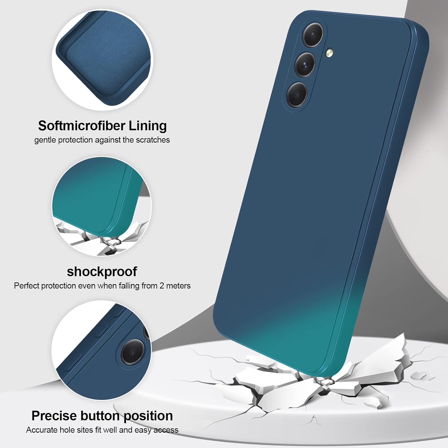 Thumbnail 1 de GiiYoon Hülle für Samsung Galaxy A54 5G – perfekter Rundumschutz aus Liquid Silicone, Blau