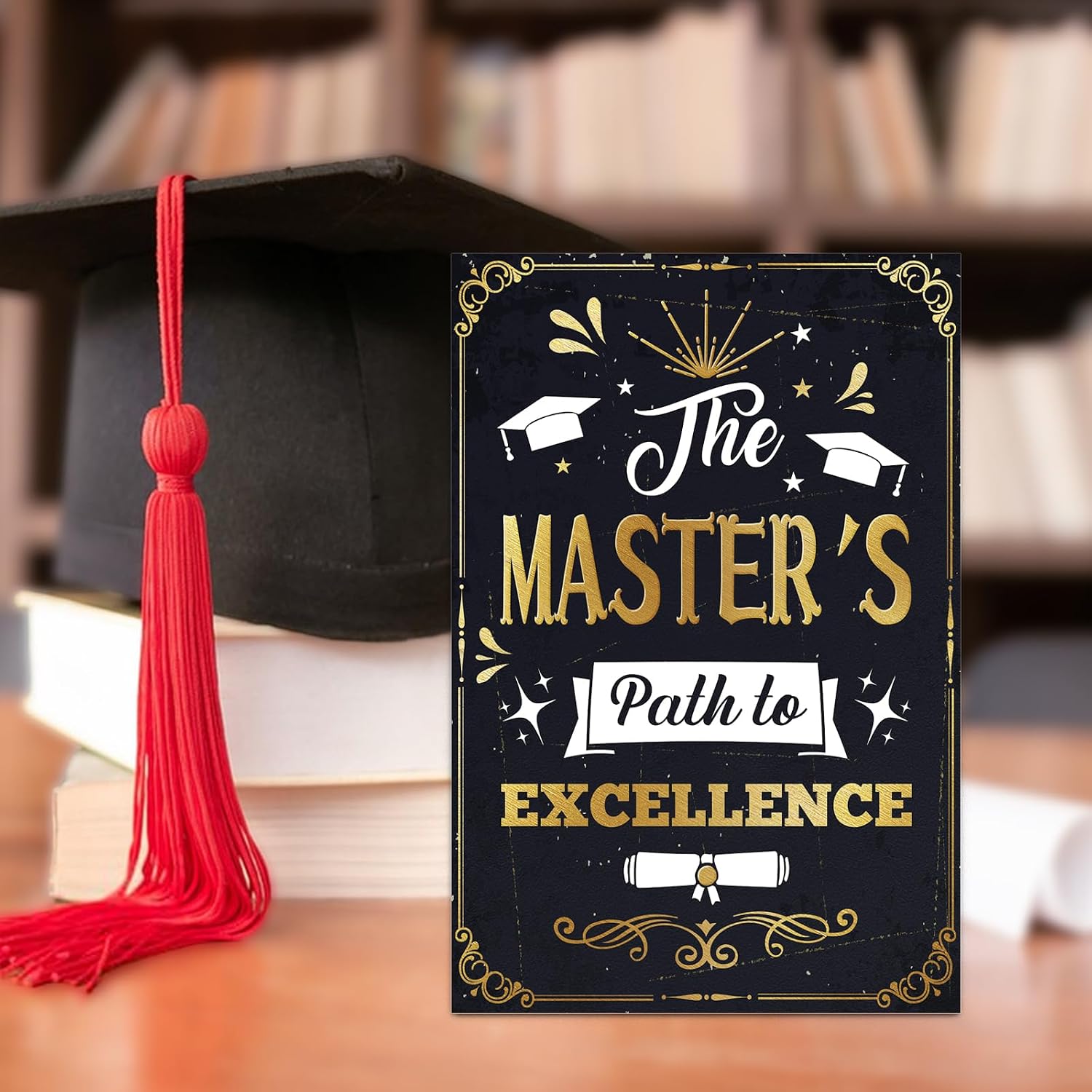 Detalle de FLYAB Master’s Degree Graduation Card, 5.5" x 8" with Gold Foil and Envelope
