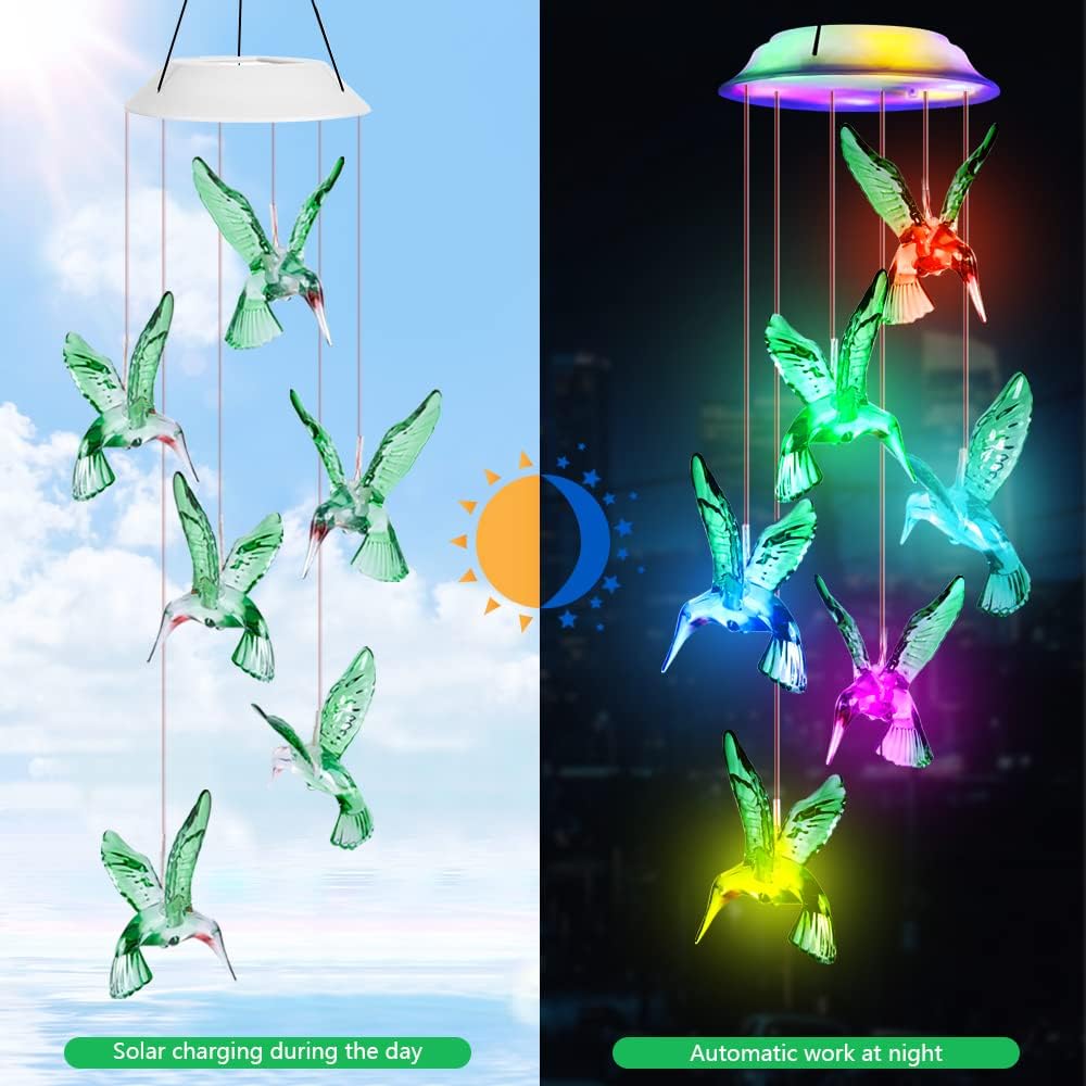Detalle de Fohil Solar wind chime with 12 LEDs