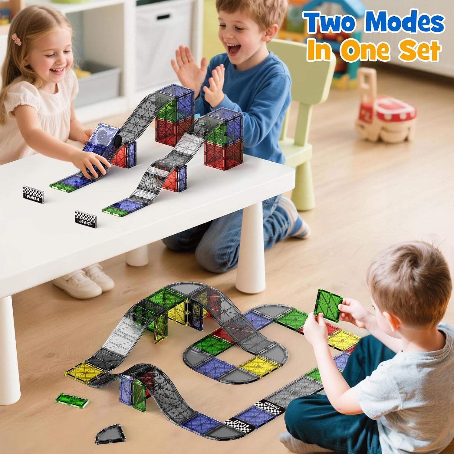 Detalle 2 de Set Costruttivo Magnetico 2-in-1 con 40 pezzi per bambini 🧩