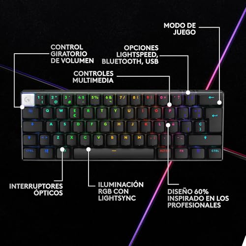 Thumbnail 4 de Logitech G Pro X 60 Lightspeed — teclado 60% mecánico 🎮