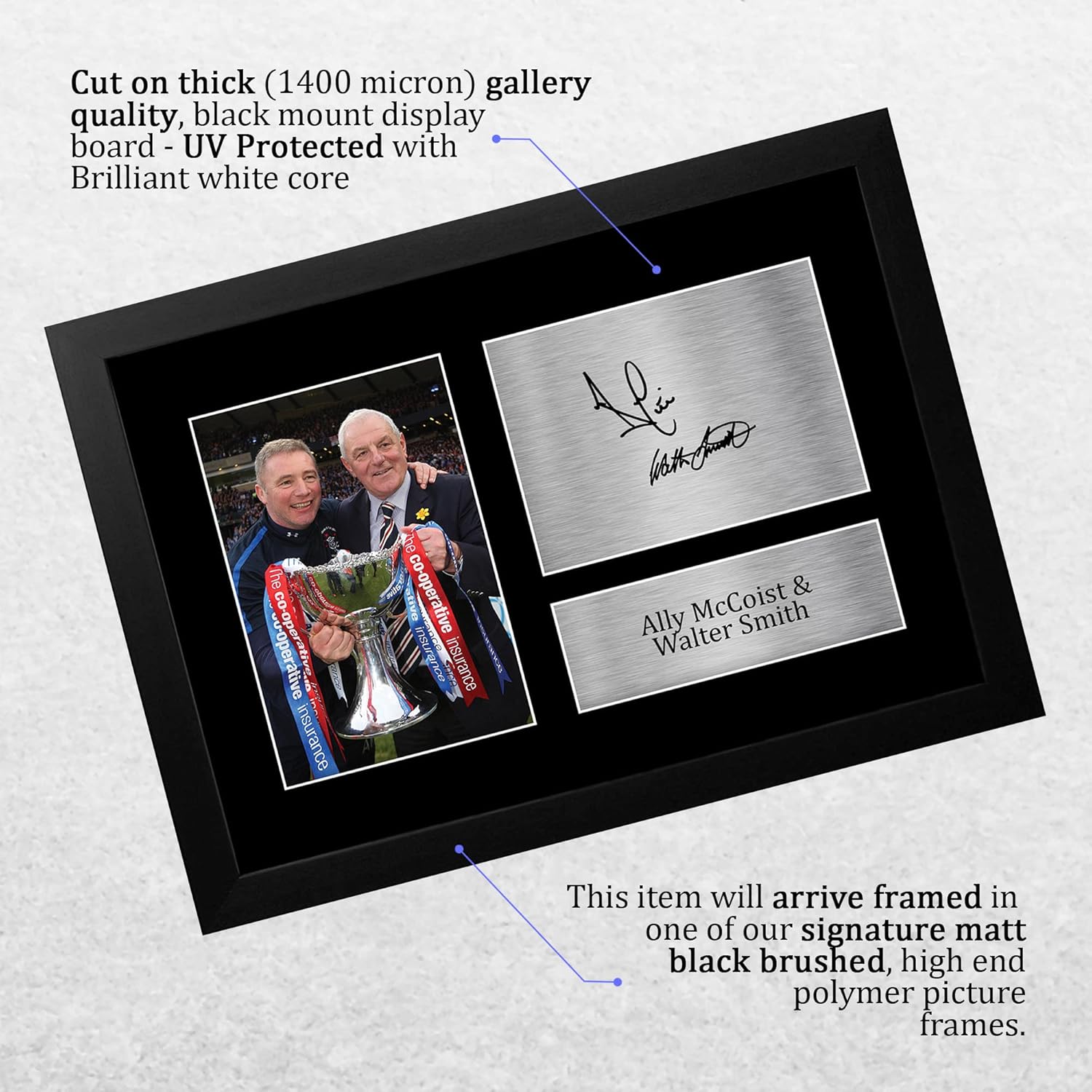 Thumbnail 2 de HWC Trading A4 Ally McCoist & Walter Smith Rangers framed signed autograph picture