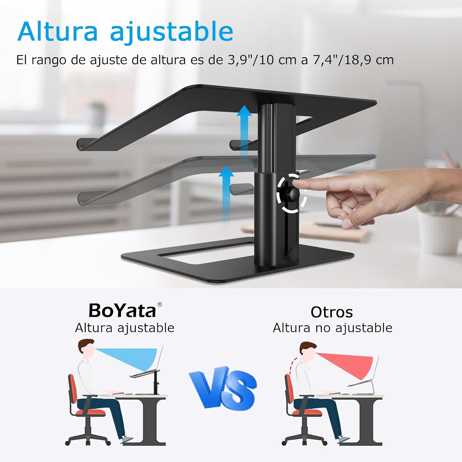 Detalle 2 de BoYata Soporte Ventilado Ajustable para Portátil