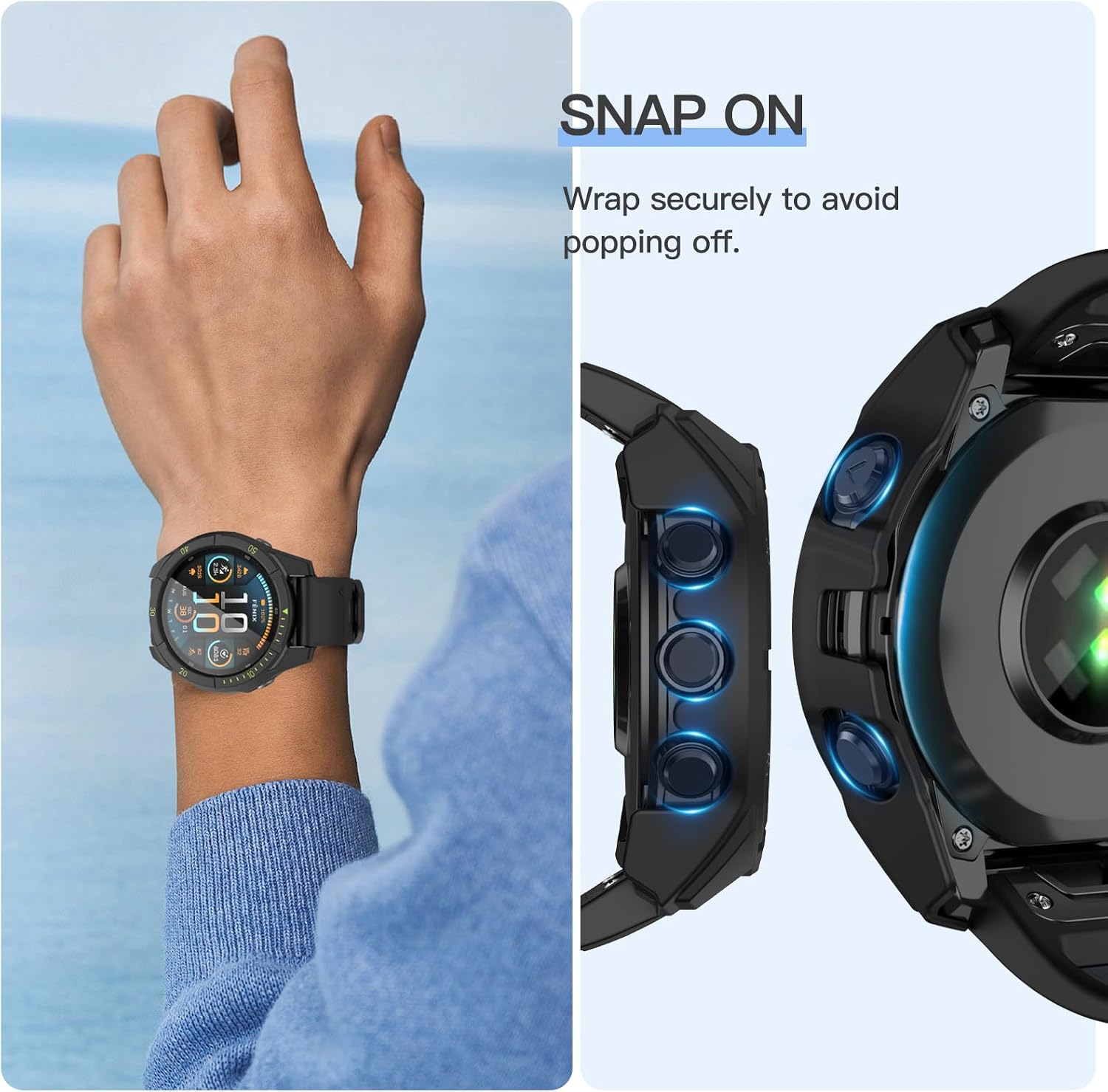 Detalle 2 de OVERSTEP Full Case for Garmin Fenix 8 47mm Solar: Complete Screen & Edge Protection