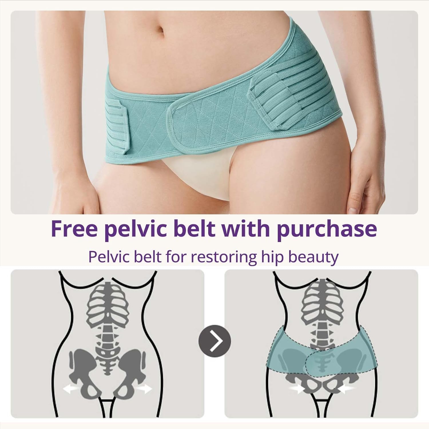 Thumbnail 6 de JOYNCLEON Fascia Post Partum con Cintura Pelvica – Supporto Addominale Regolabile per Ripresa dopo Parto Naturale e Cesareo