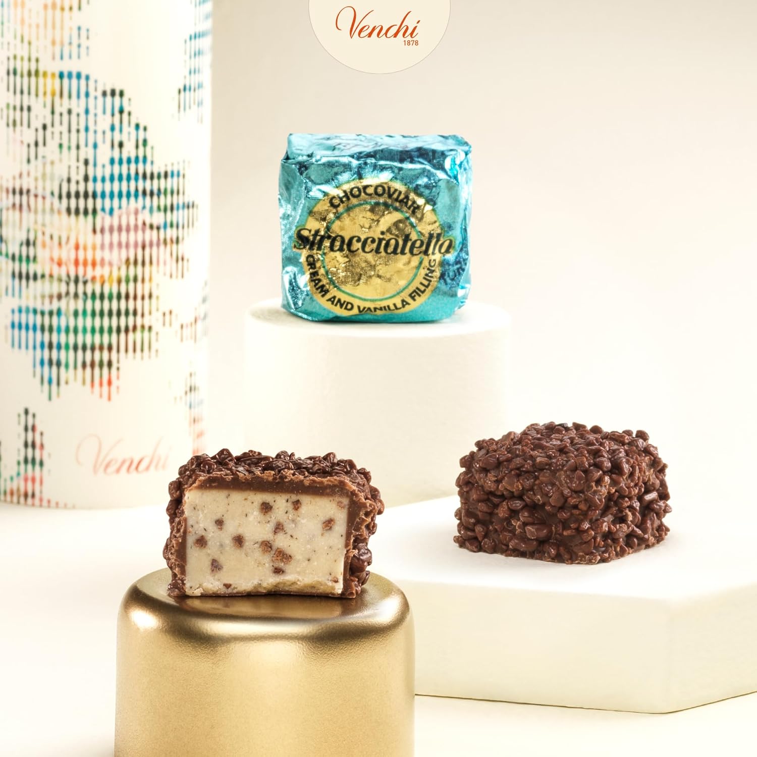 Thumbnail 1 de Venchi Chocoviar Stracciatella – Pralinen mit Sahne, Nibs & Milchschokolade, 1 kg (glutenfrei)