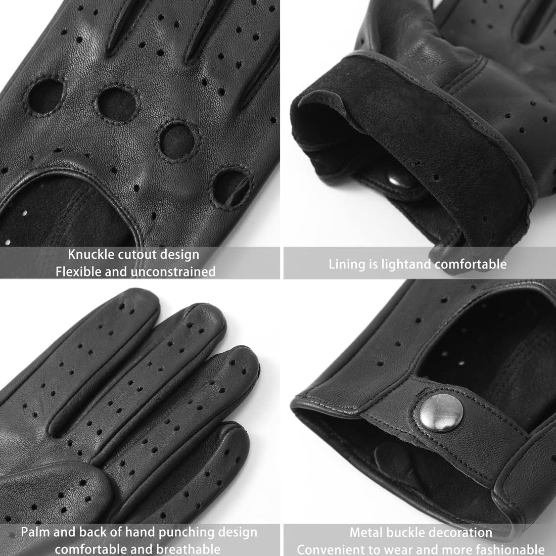 Detalle 2 de Harssidanzar GM026UK6 sheepskin driving gloves