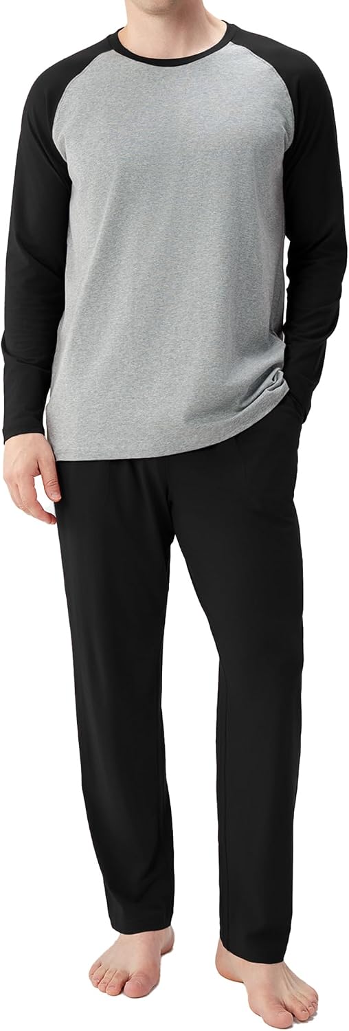 Detalle de DAVID ARCHY 157MANRS1SET Men's Cotton Pajama Set, Long Sleeve with Pockets