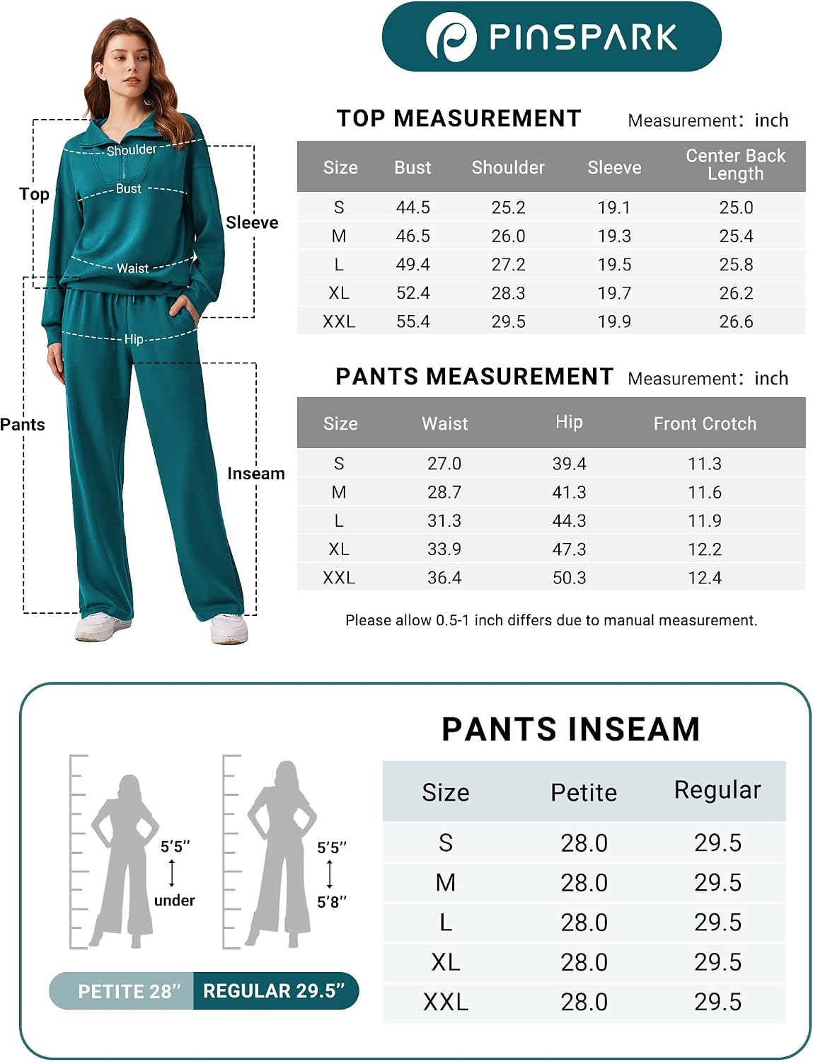 Detalle de PINSPARK pinspark tracksuit Women's Two-Piece Set, Oversized Sweatshirt & Wide-Leg Pants