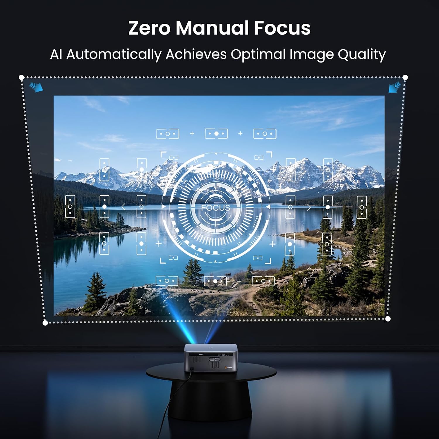 Detalle de HAPPRUN 3000 ANSI Lumens Outdoor Projector with Official Google TV
