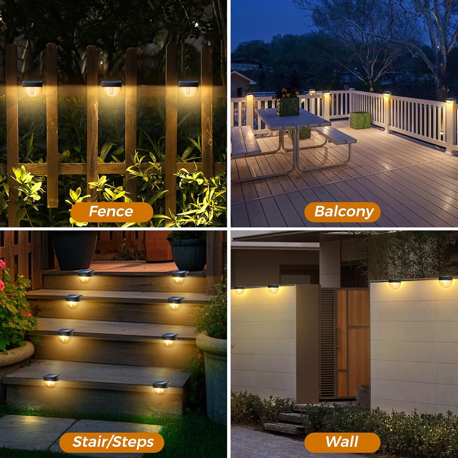 Thumbnail 6 de btfarm Solar Fence Lights Outdoor Garden - 8 Pack with Retro Edison LED Bulbs