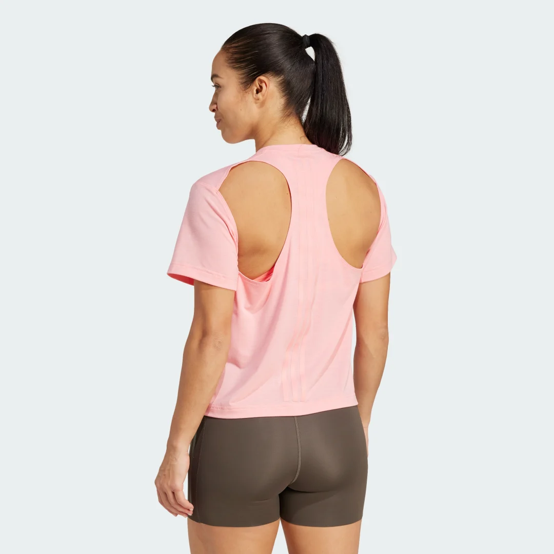 Thumbnail 1 de Camiseta PrimeLift Back-Cutout 3 bandas de Adidas – rosa