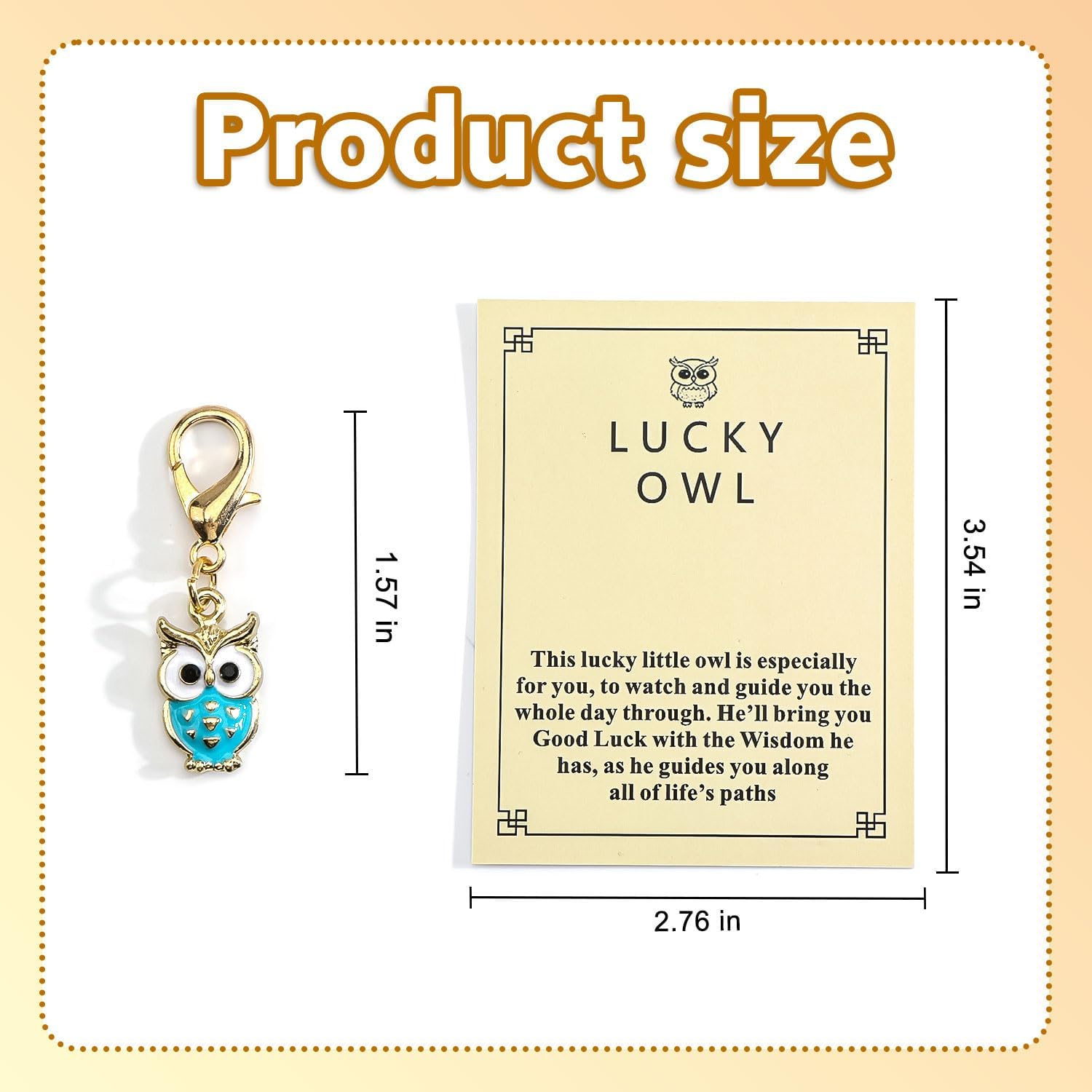 Thumbnail 1 de Gallkeat Good Luck Owl Keychain with Inspirational Card