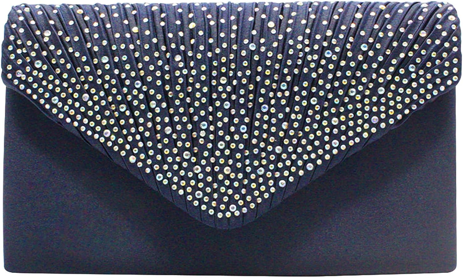 Detalle de Wocharm Satin Diamante Clutch Bag: Evening Classic for Weddings, Proms and More