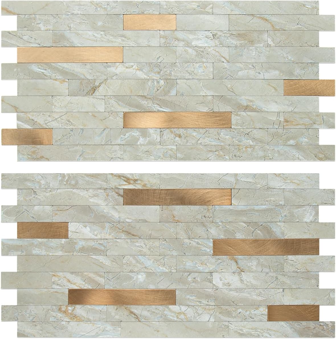 Detalle de AULIGET Faux Stone Peel-and-Stick Backsplash, Light Brown PVC, 20 Sheets