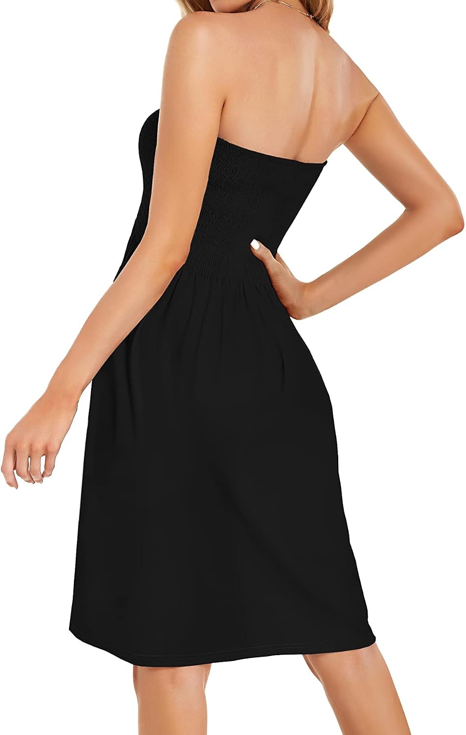 Detalle de CHICALLURE Strapless Midi Dress for Women, Floral or Solid