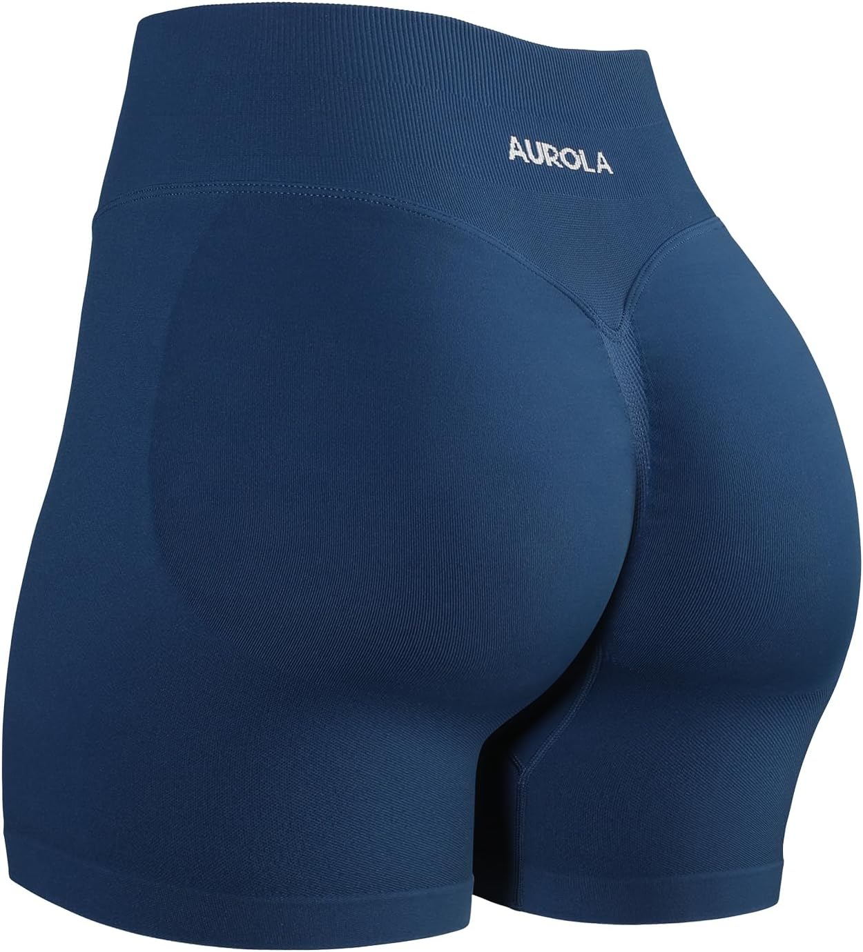 Detalle de AUROLA Influence Workout Shorts for Women – No Roll Up, Scrunch Seamless Compression Gym Short
