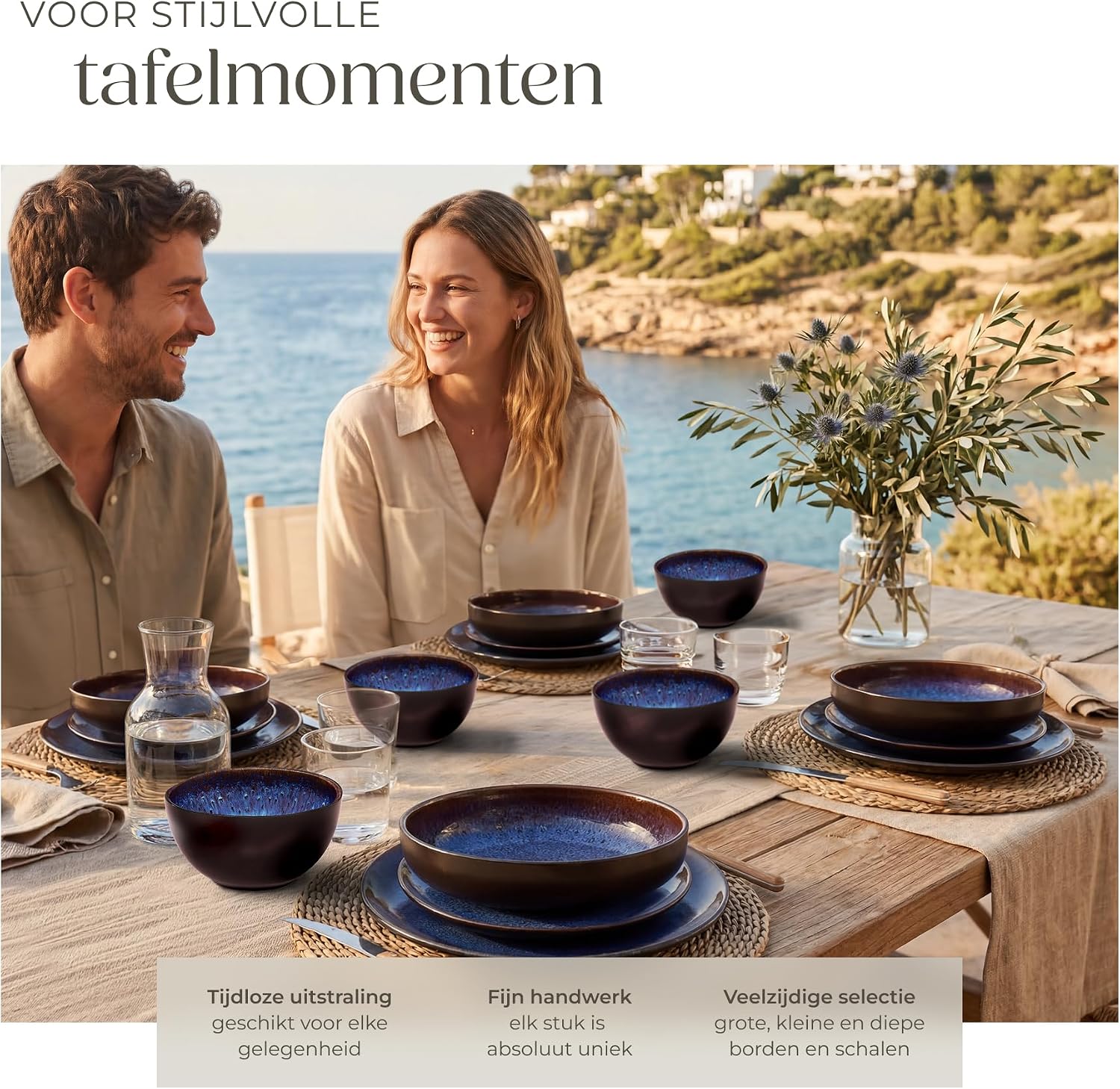 Detalle de tectake Mare 406215 serviesset, 24-delig aardewerk voor 6 personen