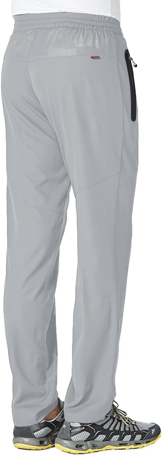 Detalle de BGOWATU Men's Lightweight Athletic Pants with Quick-Dry Fabric and Zipper Pockets