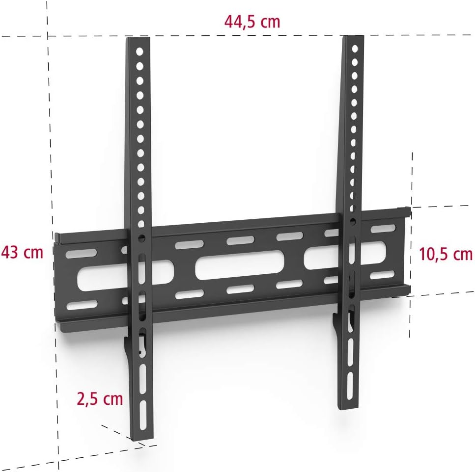 Thumbnail 1 de Hama Fixed TV Wall Mount with 10 Year Guarantee (Extra-Flat, up to 40 kg, VESA up to 400 x 400) Black