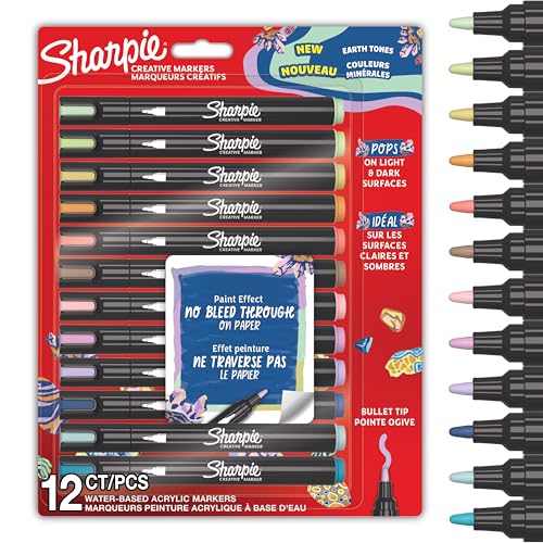 Detalle de Sharpie Rotuladores acrílicos Tonos Tierra 12 unidades ✍