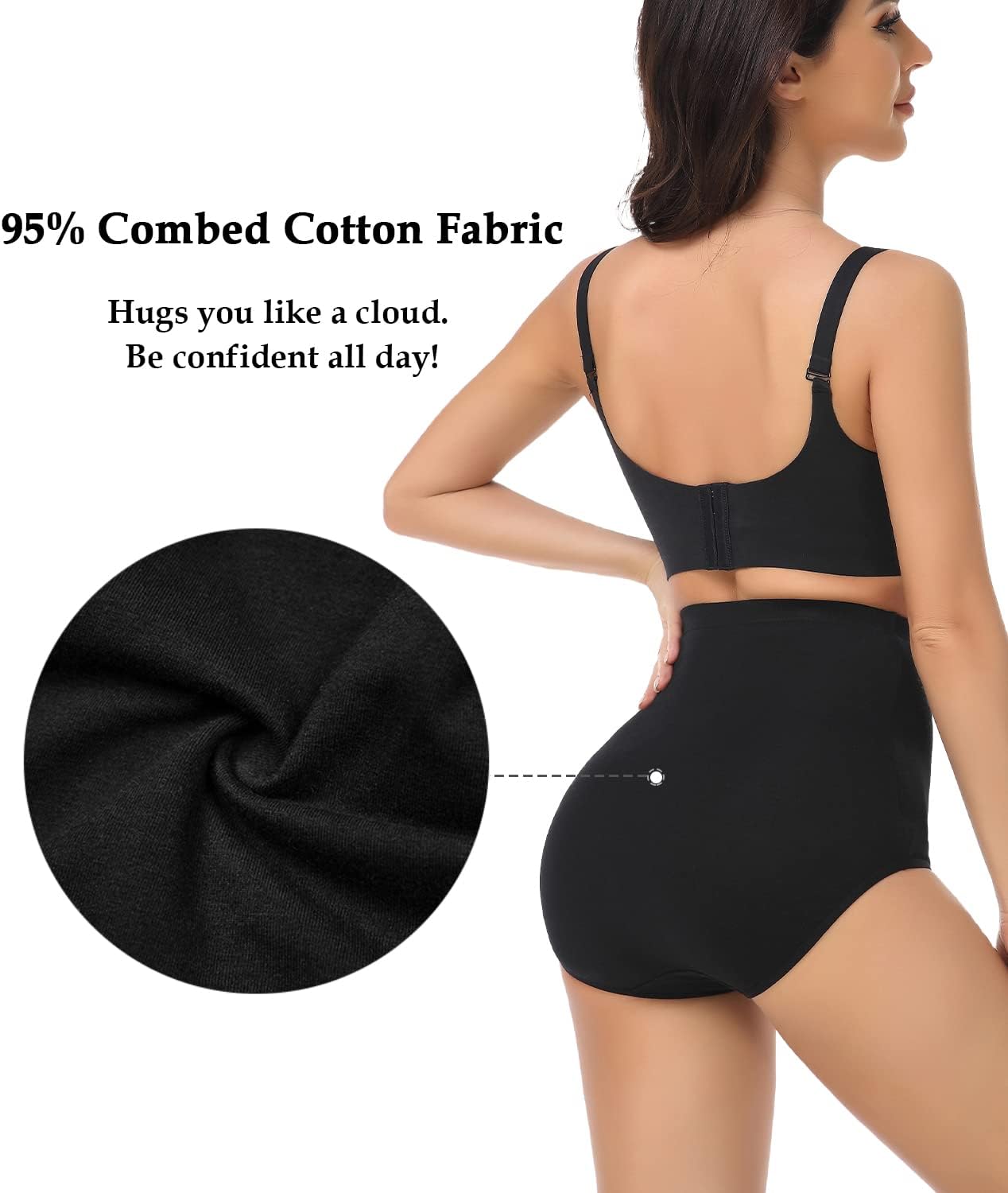 Detalle de wirarpa Damen Unterhosen Baumwolle – Super Hohe Taille, 4er Pack
