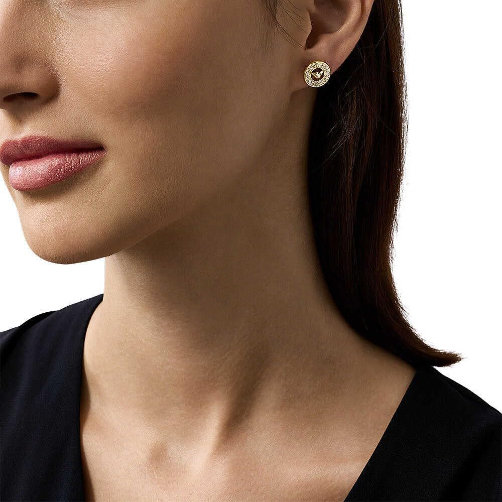 Detalle 2 de Emporio Armani Damen Ohrstecker Goldton Sterling Silber – Post Closure