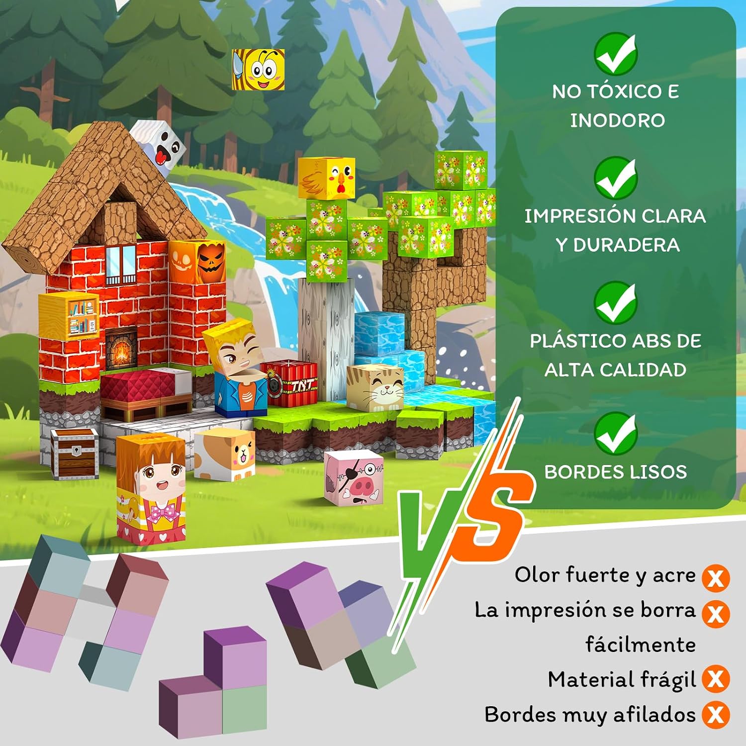 Thumbnail 5 de Crifeton Bloques Magneticos Construccion Niños 100 Piezas 2CM 3+ Magneticas,Juego Magnetic Blocks Tiles Construcción,Juguetes Montessori para Niños4 5 6 7 8 9 10 11 12Regalos de Cumpleaños para Niñas