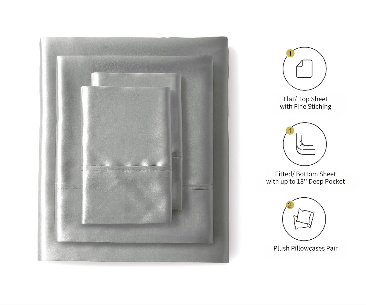 Detalle 2 de Lanest Housing Satin Sheets, 400 TC Full