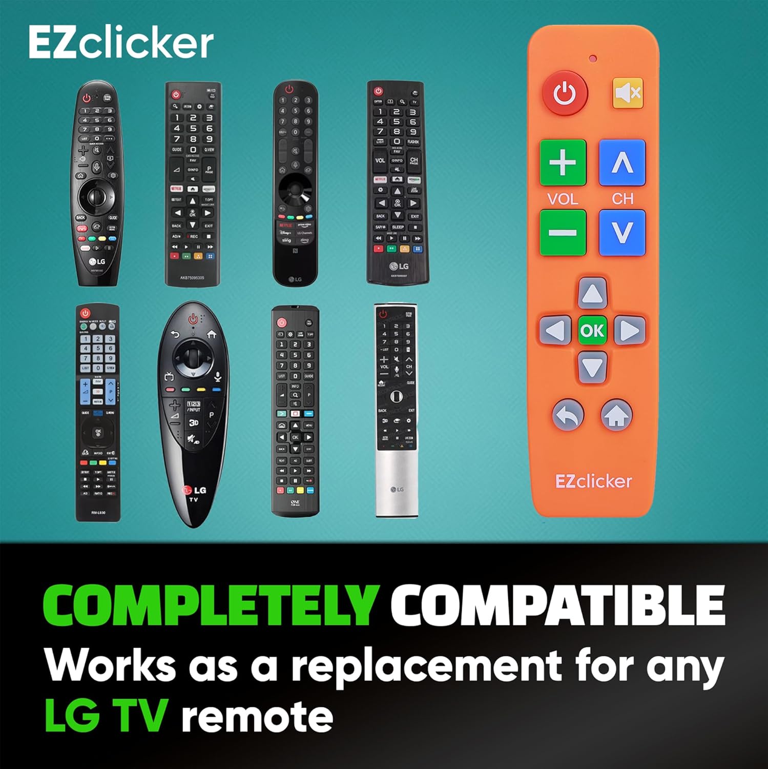Detalle de LG Replacement TV Remote with Big Orange Buttons (LG TVs Only)