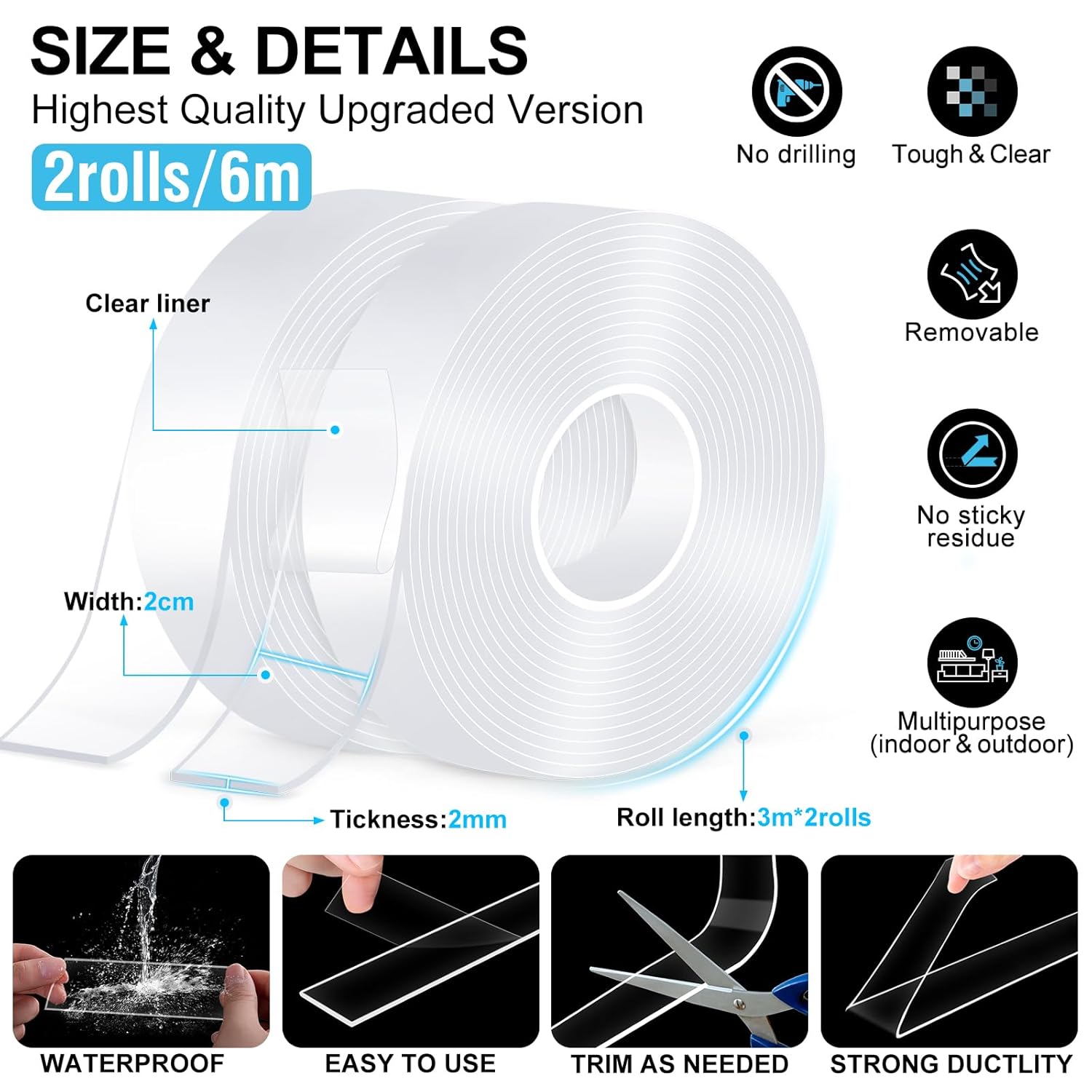 Detalle 2 de Double Sided Tape Heavy Duty 6m