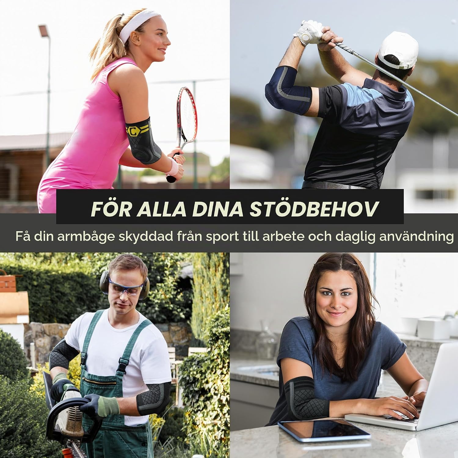 Thumbnail 6 de CAMBIVO EB60 armbågsstöd med silikonstoppning och stabilisatorer, 2-pack