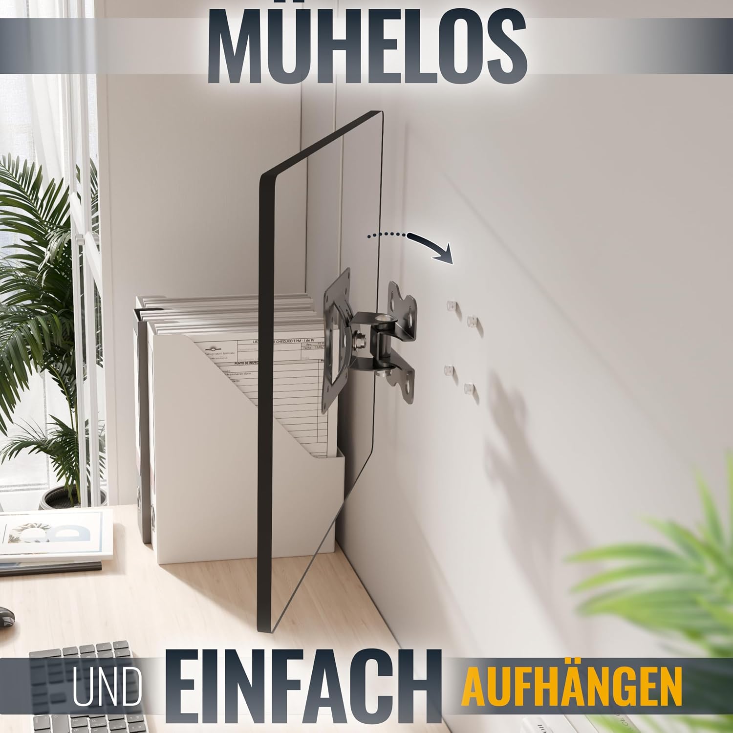 Detalle 2 de RICOO Monitorhalter Wandhalterung für 13-34 Zoll