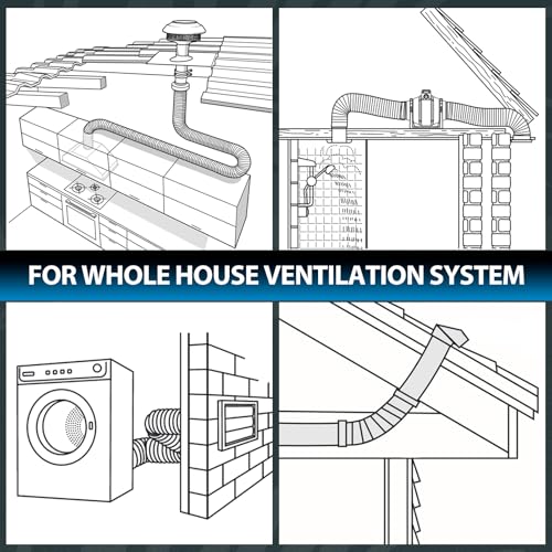 Thumbnail 6 de Hon&Guan Ø100 mm manguera flexible de ventilación de aluminio (2 m) para campana y extracción